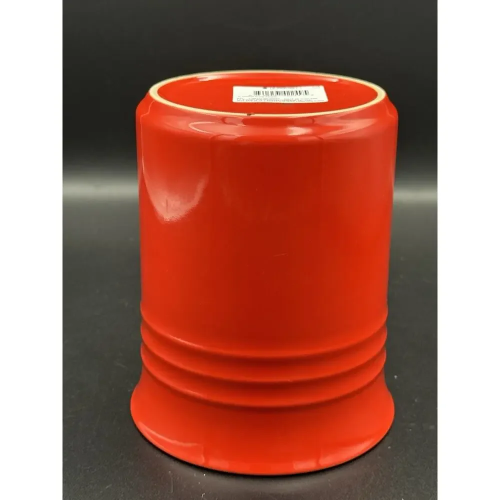 NWT Le Creuset Crock Carmin Red 1L Stoneware Utensil Holder